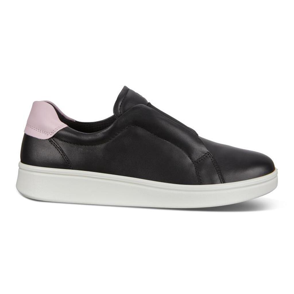 Ecco Soft Womens Slip On Sneakers In Black/Rose Online - India UGT-645180